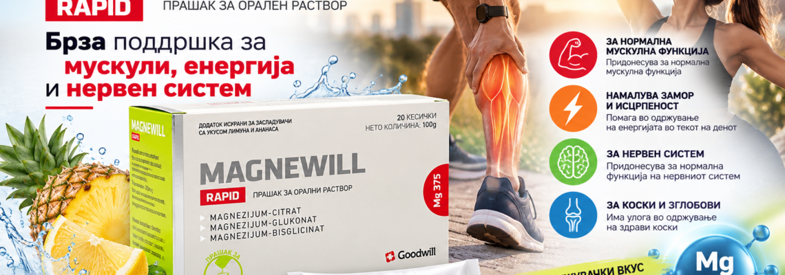 MAGNEWILL RAPID – Магнезиум за мускулите, енергијата и нервниот систем