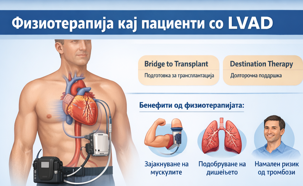 Физиотерапија кај пациенти со LVAD: клинички предизвици и рана мобилизација
