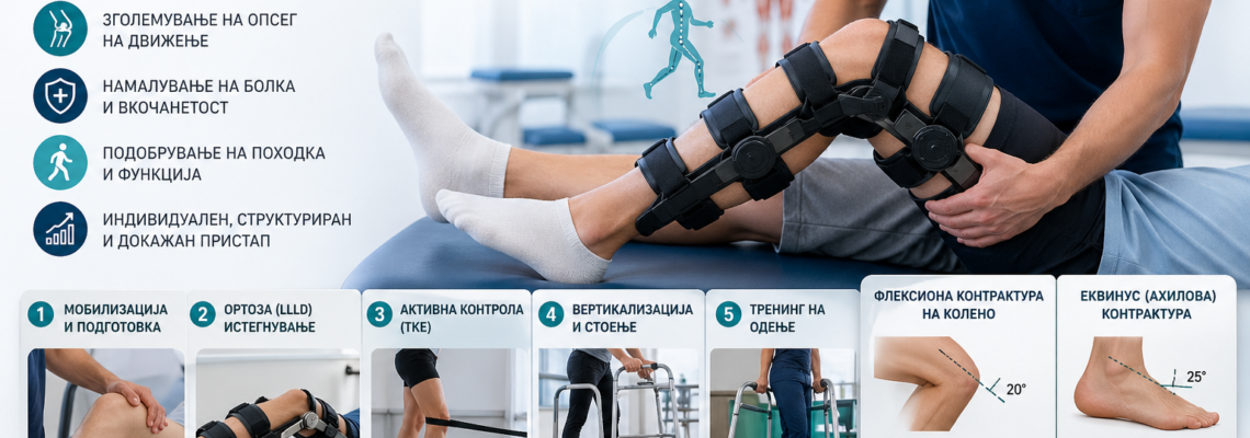 Третман на контрактури на коленото и скочниот зглоб