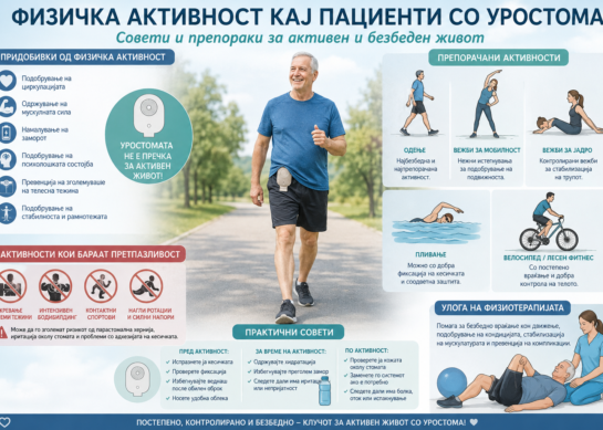 Физичка активност кај пациенти со уростома – совети и препораки