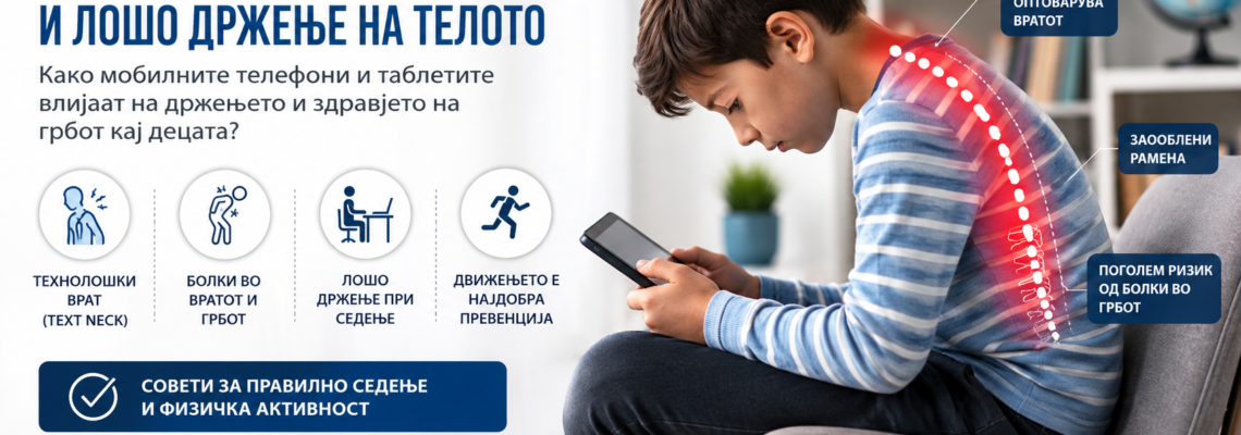 Дигитално детство и лошо држење на телото – скриениот предизвик на современото детство
