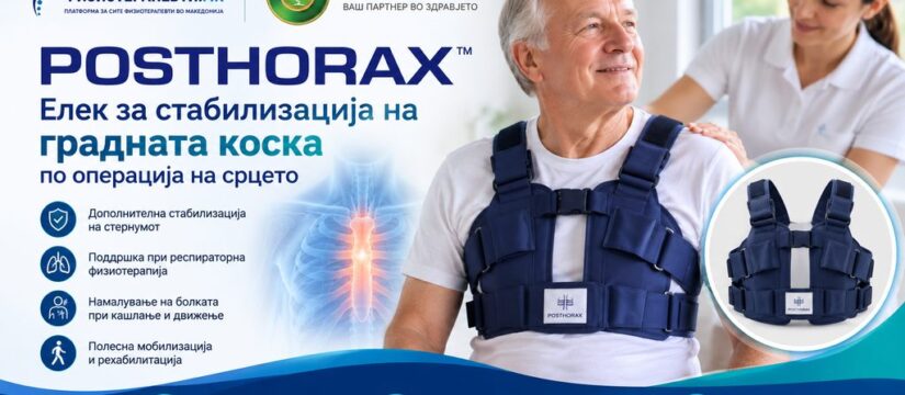 Posthorax елек за стабилизација на градната коска по операција на срцето.